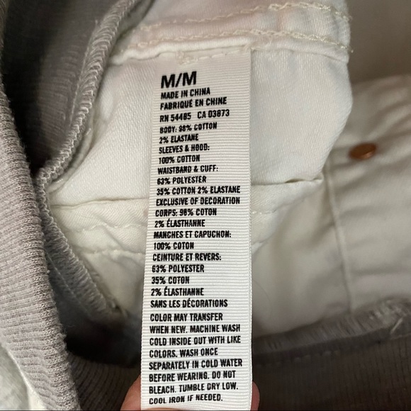American Eagle Outfitters Jean Jacket with Hood, White and grey - Picture 6 of 11